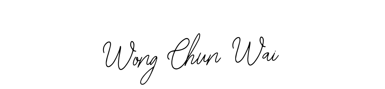 How to make Wong Chun Wai name signature. Use Bearetta-2O07w style for creating short signs online. This is the latest handwritten sign. Wong Chun Wai signature style 12 images and pictures png