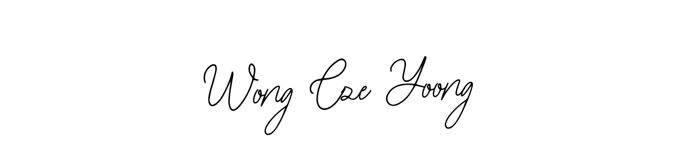 The best way (Bearetta-2O07w) to make a short signature is to pick only two or three words in your name. The name Wong Cze Yoong include a total of six letters. For converting this name. Wong Cze Yoong signature style 12 images and pictures png