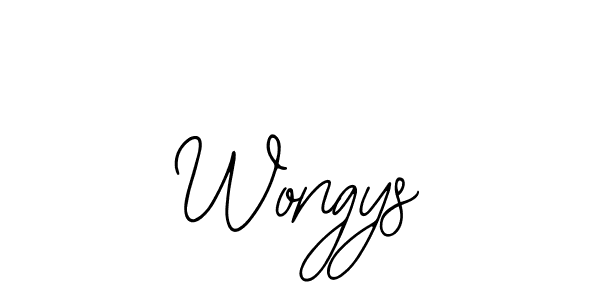 You should practise on your own different ways (Bearetta-2O07w) to write your name (Wongys) in signature. don't let someone else do it for you. Wongys signature style 12 images and pictures png