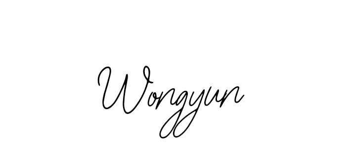 The best way (Bearetta-2O07w) to make a short signature is to pick only two or three words in your name. The name Wongyun include a total of six letters. For converting this name. Wongyun signature style 12 images and pictures png