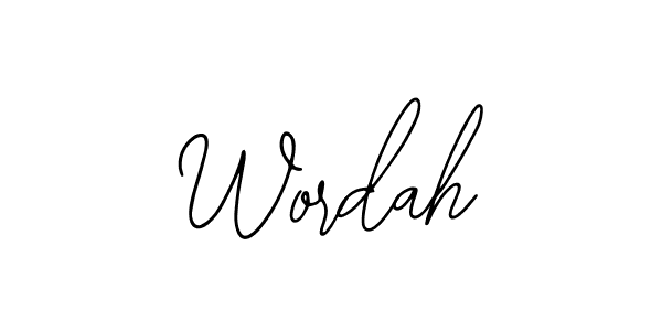 The best way (Bearetta-2O07w) to make a short signature is to pick only two or three words in your name. The name Wordah include a total of six letters. For converting this name. Wordah signature style 12 images and pictures png