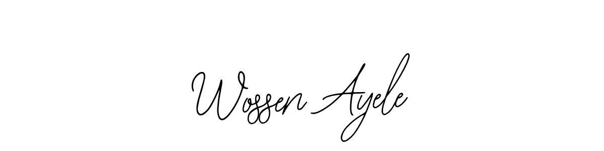 Bearetta-2O07w is a professional signature style that is perfect for those who want to add a touch of class to their signature. It is also a great choice for those who want to make their signature more unique. Get Wossen Ayele name to fancy signature for free. Wossen Ayele signature style 12 images and pictures png