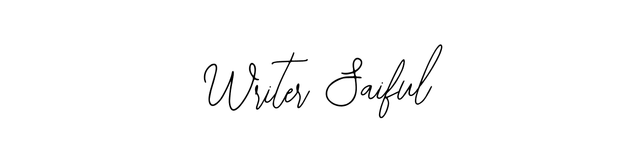 Use a signature maker to create a handwritten signature online. With this signature software, you can design (Bearetta-2O07w) your own signature for name Writer Saiful. Writer Saiful signature style 12 images and pictures png