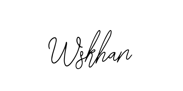 Use a signature maker to create a handwritten signature online. With this signature software, you can design (Bearetta-2O07w) your own signature for name Wskhan. Wskhan signature style 12 images and pictures png