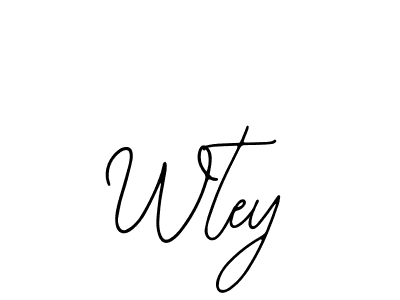 Use a signature maker to create a handwritten signature online. With this signature software, you can design (Bearetta-2O07w) your own signature for name Wtey. Wtey signature style 12 images and pictures png