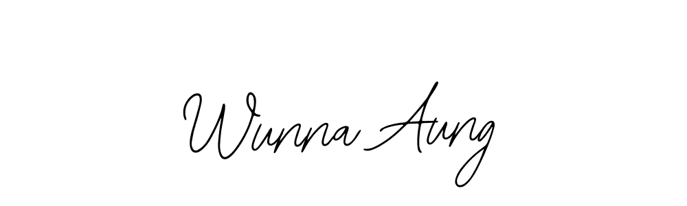 Use a signature maker to create a handwritten signature online. With this signature software, you can design (Bearetta-2O07w) your own signature for name Wunna Aung. Wunna Aung signature style 12 images and pictures png