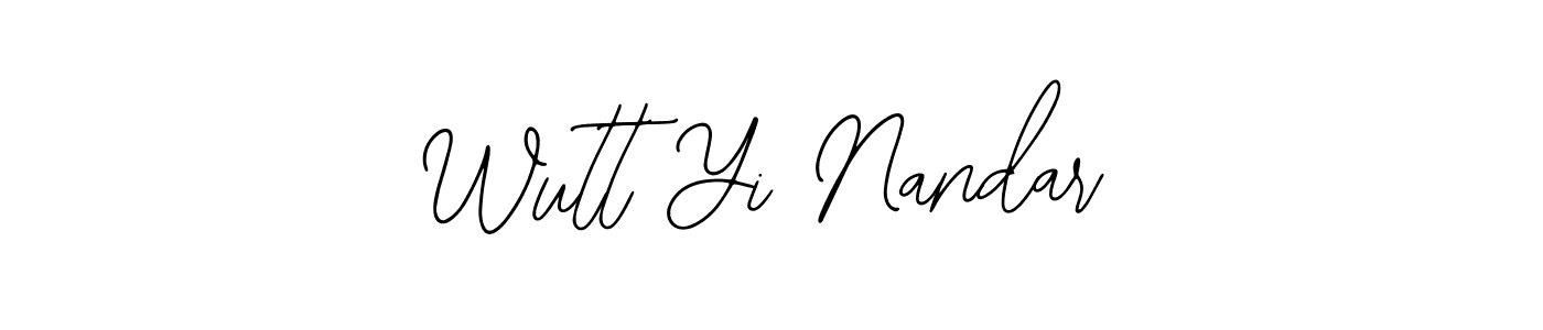 You should practise on your own different ways (Bearetta-2O07w) to write your name (Wutt Yi Nandar) in signature. don't let someone else do it for you. Wutt Yi Nandar signature style 12 images and pictures png
