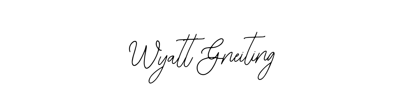 You can use this online signature creator to create a handwritten signature for the name Wyatt Gneiting. This is the best online autograph maker. Wyatt Gneiting signature style 12 images and pictures png