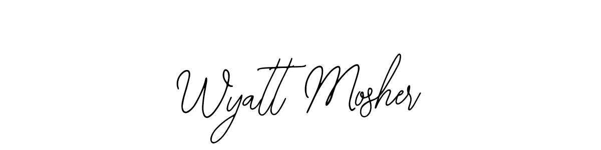 How to make Wyatt Mosher name signature. Use Bearetta-2O07w style for creating short signs online. This is the latest handwritten sign. Wyatt Mosher signature style 12 images and pictures png