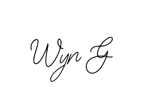 Also You can easily find your signature by using the search form. We will create Wyn G name handwritten signature images for you free of cost using Bearetta-2O07w sign style. Wyn G signature style 12 images and pictures png