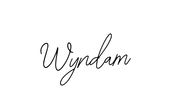 How to make Wyndam signature? Bearetta-2O07w is a professional autograph style. Create handwritten signature for Wyndam name. Wyndam signature style 12 images and pictures png