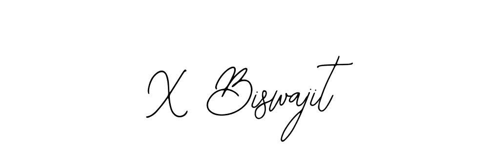 How to make X Biswajit name signature. Use Bearetta-2O07w style for creating short signs online. This is the latest handwritten sign. X Biswajit signature style 12 images and pictures png