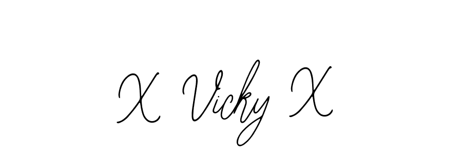 Design your own signature with our free online signature maker. With this signature software, you can create a handwritten (Bearetta-2O07w) signature for name X Vicky X. X Vicky X signature style 12 images and pictures png