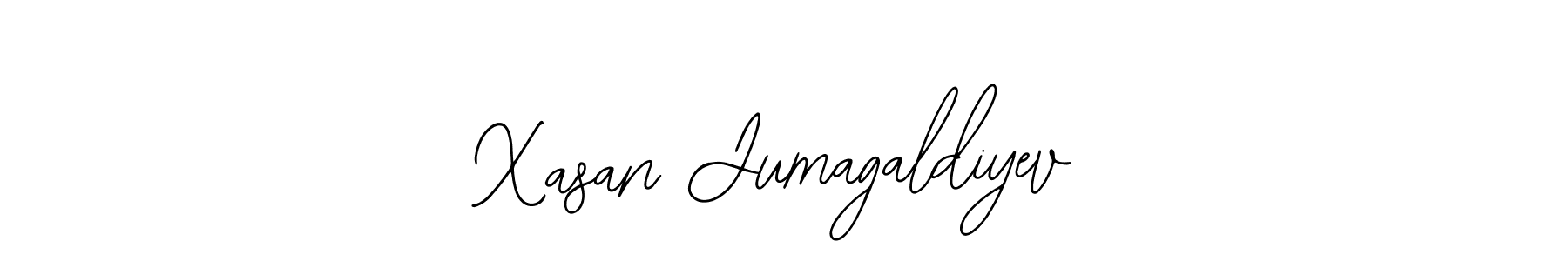 You should practise on your own different ways (Bearetta-2O07w) to write your name (Xasan Jumagaldiyev) in signature. don't let someone else do it for you. Xasan Jumagaldiyev signature style 12 images and pictures png