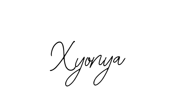 Use a signature maker to create a handwritten signature online. With this signature software, you can design (Bearetta-2O07w) your own signature for name Xyonya. Xyonya signature style 12 images and pictures png