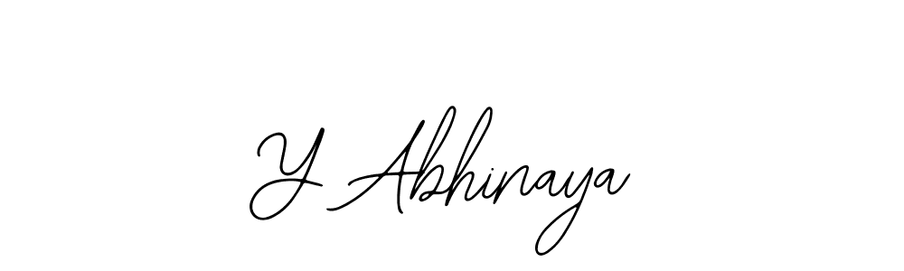 How to make Y Abhinaya name signature. Use Bearetta-2O07w style for creating short signs online. This is the latest handwritten sign. Y Abhinaya signature style 12 images and pictures png