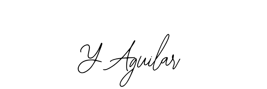 How to make Y Aguilar name signature. Use Bearetta-2O07w style for creating short signs online. This is the latest handwritten sign. Y Aguilar signature style 12 images and pictures png