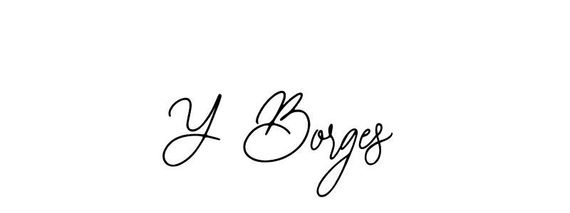 How to make Y Borges name signature. Use Bearetta-2O07w style for creating short signs online. This is the latest handwritten sign. Y Borges signature style 12 images and pictures png