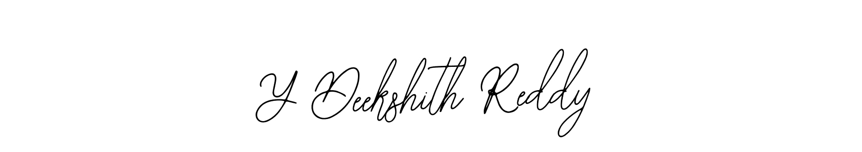 The best way (Bearetta-2O07w) to make a short signature is to pick only two or three words in your name. The name Y Deekshith Reddy include a total of six letters. For converting this name. Y Deekshith Reddy signature style 12 images and pictures png