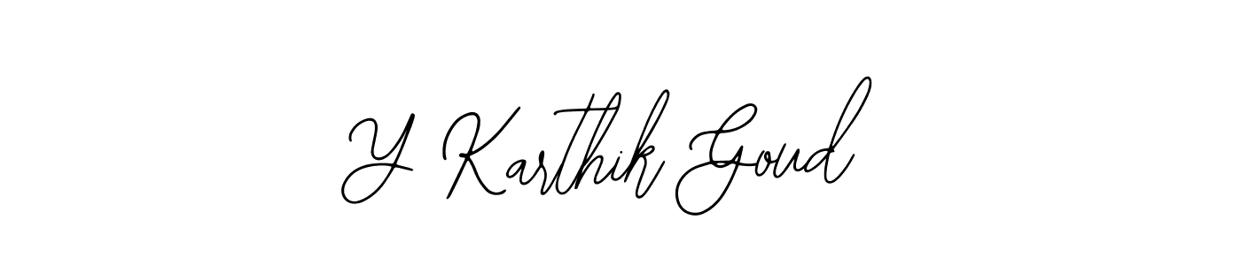 The best way (Bearetta-2O07w) to make a short signature is to pick only two or three words in your name. The name Y Karthik Goud include a total of six letters. For converting this name. Y Karthik Goud signature style 12 images and pictures png