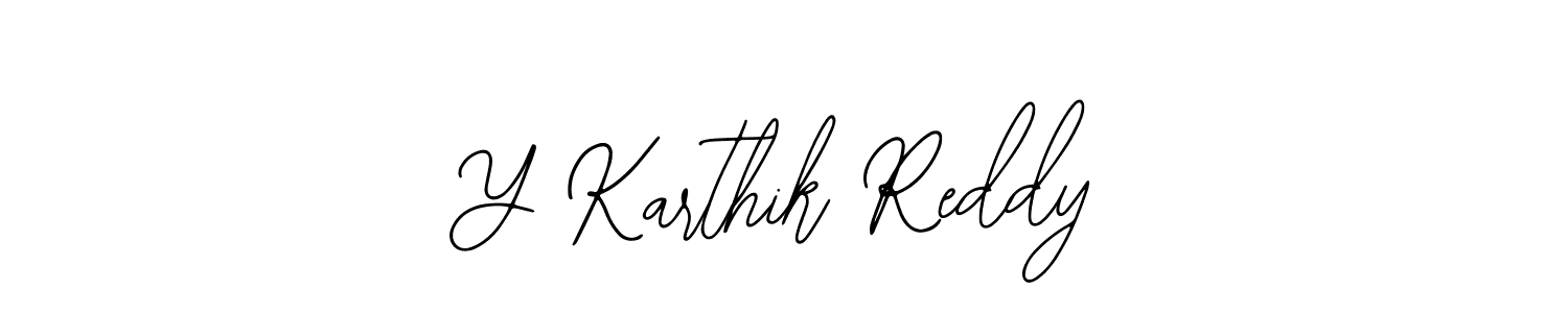 How to make Y Karthik Reddy name signature. Use Bearetta-2O07w style for creating short signs online. This is the latest handwritten sign. Y Karthik Reddy signature style 12 images and pictures png