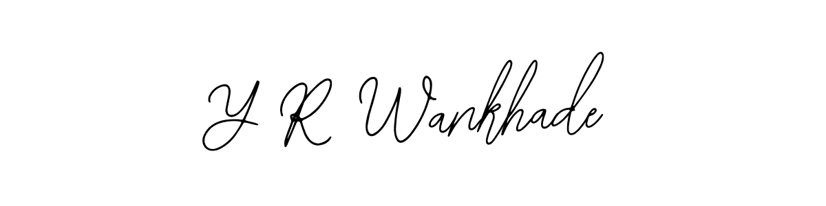 if you are searching for the best signature style for your name Y R Wankhade. so please give up your signature search. here we have designed multiple signature styles  using Bearetta-2O07w. Y R Wankhade signature style 12 images and pictures png