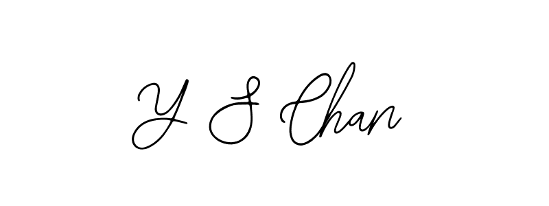 How to make Y S Chan name signature. Use Bearetta-2O07w style for creating short signs online. This is the latest handwritten sign. Y S Chan signature style 12 images and pictures png