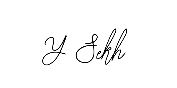 How to make Y Sekh name signature. Use Bearetta-2O07w style for creating short signs online. This is the latest handwritten sign. Y Sekh signature style 12 images and pictures png
