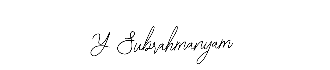 if you are searching for the best signature style for your name Y Subrahmanyam. so please give up your signature search. here we have designed multiple signature styles  using Bearetta-2O07w. Y Subrahmanyam signature style 12 images and pictures png