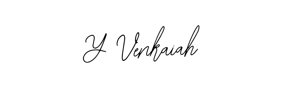 How to make Y Venkaiah name signature. Use Bearetta-2O07w style for creating short signs online. This is the latest handwritten sign. Y Venkaiah signature style 12 images and pictures png