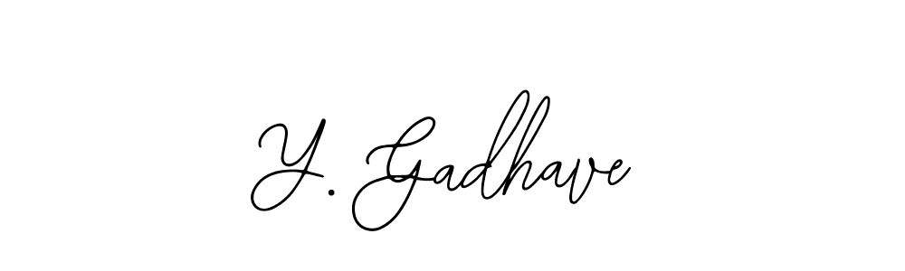 Use a signature maker to create a handwritten signature online. With this signature software, you can design (Bearetta-2O07w) your own signature for name Y. Gadhave. Y. Gadhave signature style 12 images and pictures png