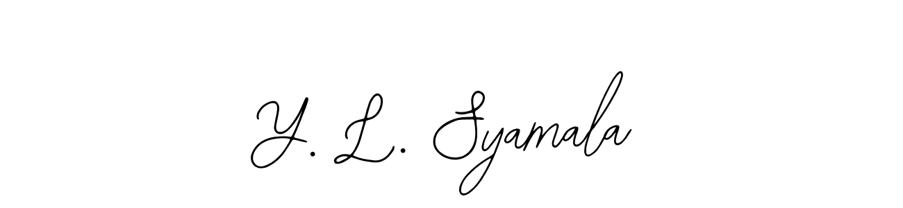 Similarly Bearetta-2O07w is the best handwritten signature design. Signature creator online .You can use it as an online autograph creator for name Y. L. Syamala. Y. L. Syamala signature style 12 images and pictures png