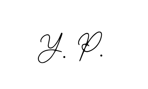 How to make Y. P. name signature. Use Bearetta-2O07w style for creating short signs online. This is the latest handwritten sign. Y. P. signature style 12 images and pictures png