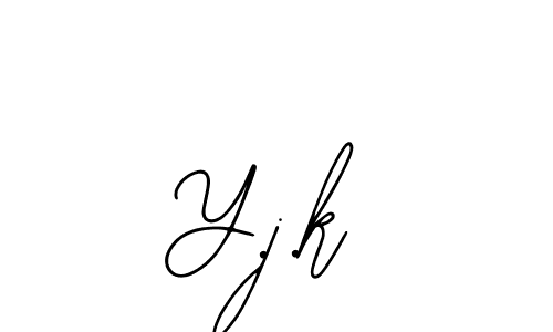 How to make Y.j.k name signature. Use Bearetta-2O07w style for creating short signs online. This is the latest handwritten sign. Y.j.k signature style 12 images and pictures png