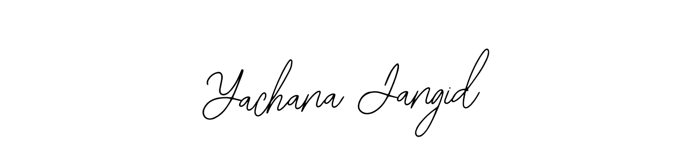 The best way (Bearetta-2O07w) to make a short signature is to pick only two or three words in your name. The name Yachana Jangid include a total of six letters. For converting this name. Yachana Jangid signature style 12 images and pictures png