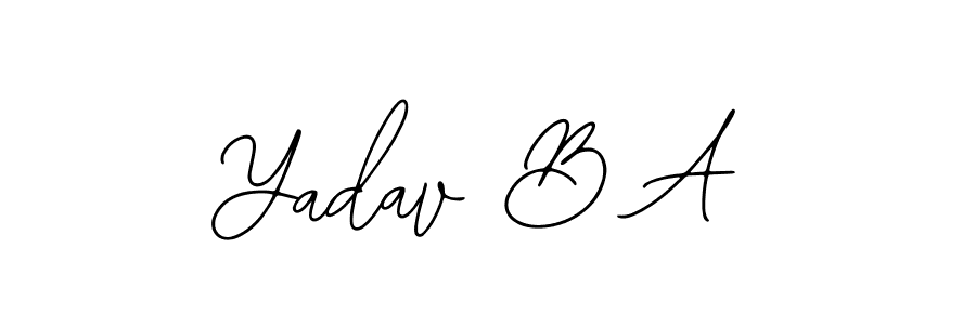 Use a signature maker to create a handwritten signature online. With this signature software, you can design (Bearetta-2O07w) your own signature for name Yadav B A. Yadav B A signature style 12 images and pictures png