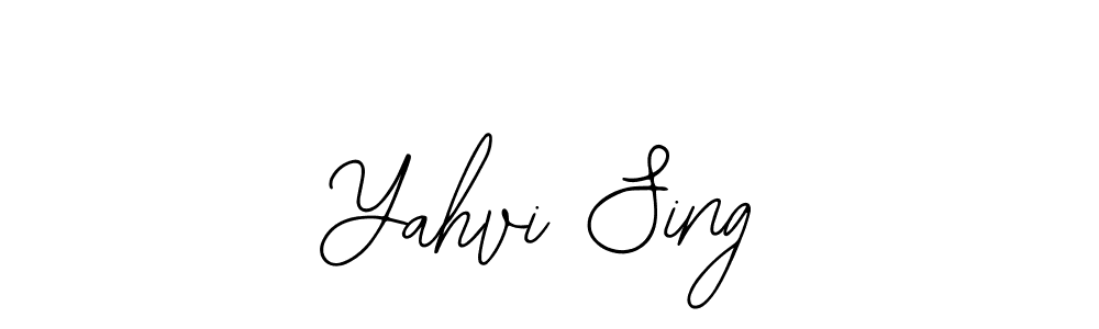 The best way (Bearetta-2O07w) to make a short signature is to pick only two or three words in your name. The name Yahvi Sing include a total of six letters. For converting this name. Yahvi Sing signature style 12 images and pictures png