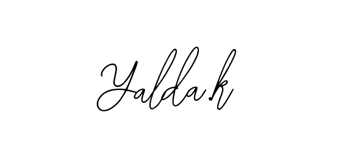 You should practise on your own different ways (Bearetta-2O07w) to write your name (Yalda.k) in signature. don't let someone else do it for you. Yalda.k signature style 12 images and pictures png