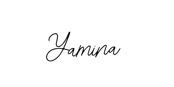 Use a signature maker to create a handwritten signature online. With this signature software, you can design (Bearetta-2O07w) your own signature for name Yamina. Yamina signature style 12 images and pictures png