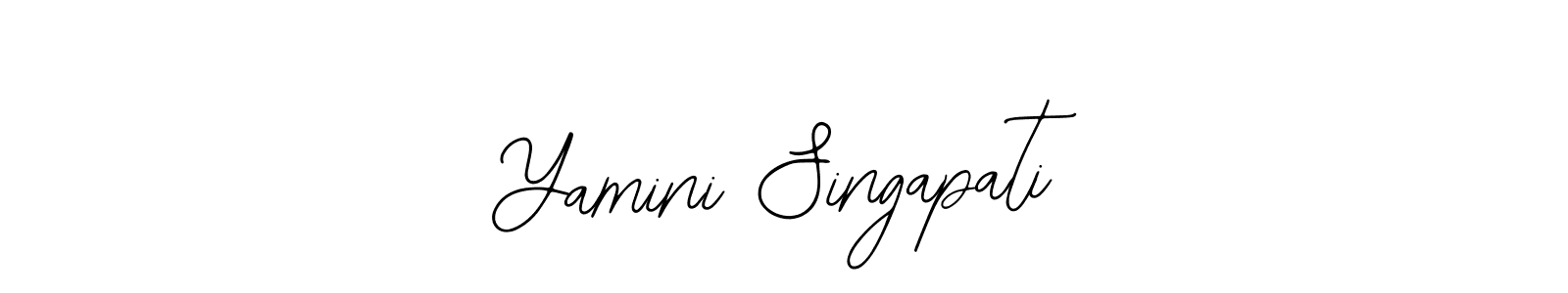 You should practise on your own different ways (Bearetta-2O07w) to write your name (Yamini Singapati) in signature. don't let someone else do it for you. Yamini Singapati signature style 12 images and pictures png