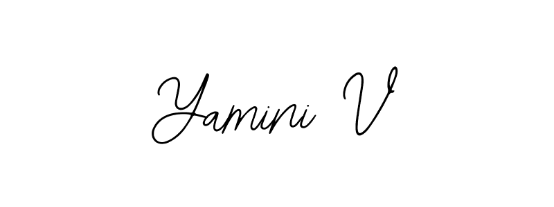 You should practise on your own different ways (Bearetta-2O07w) to write your name (Yamini V) in signature. don't let someone else do it for you. Yamini V signature style 12 images and pictures png