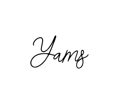 How to make Yams name signature. Use Bearetta-2O07w style for creating short signs online. This is the latest handwritten sign. Yams signature style 12 images and pictures png