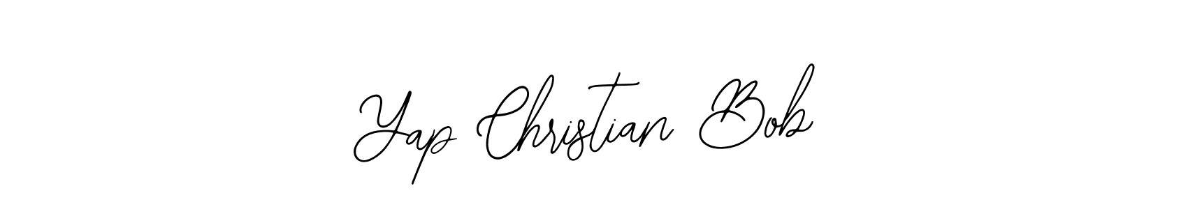 How to make Yap Christian Bob name signature. Use Bearetta-2O07w style for creating short signs online. This is the latest handwritten sign. Yap Christian Bob signature style 12 images and pictures png