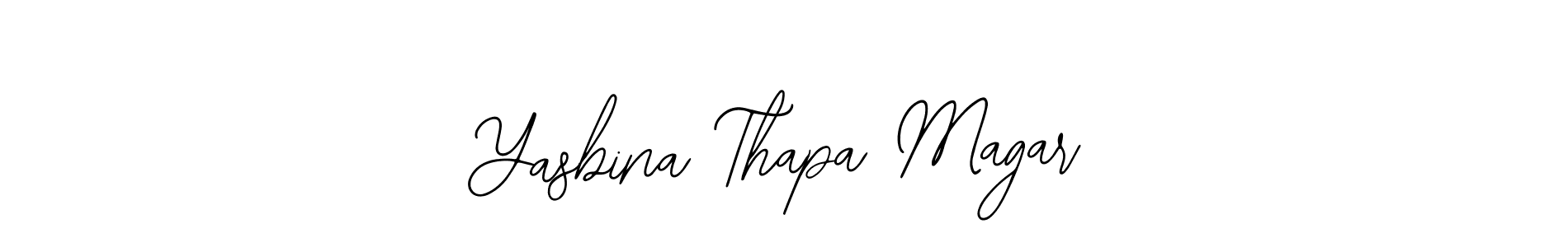 Use a signature maker to create a handwritten signature online. With this signature software, you can design (Bearetta-2O07w) your own signature for name Yasbina Thapa Magar. Yasbina Thapa Magar signature style 12 images and pictures png