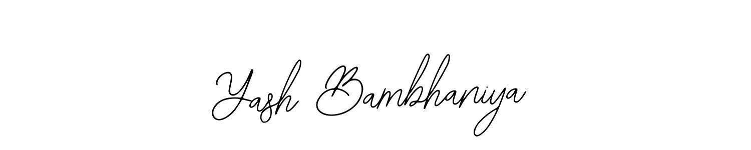 How to make Yash Bambhaniya name signature. Use Bearetta-2O07w style for creating short signs online. This is the latest handwritten sign. Yash Bambhaniya signature style 12 images and pictures png