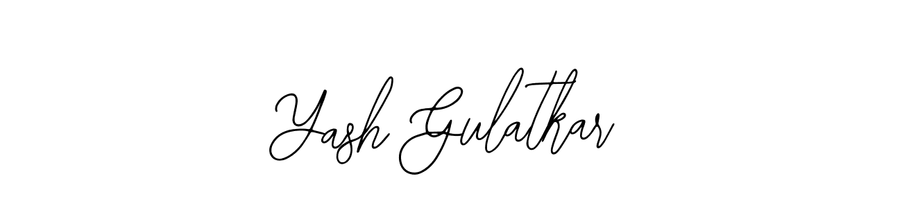 The best way (Bearetta-2O07w) to make a short signature is to pick only two or three words in your name. The name Yash Gulatkar include a total of six letters. For converting this name. Yash Gulatkar signature style 12 images and pictures png