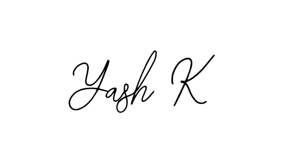 You should practise on your own different ways (Bearetta-2O07w) to write your name (Yash K) in signature. don't let someone else do it for you. Yash K signature style 12 images and pictures png