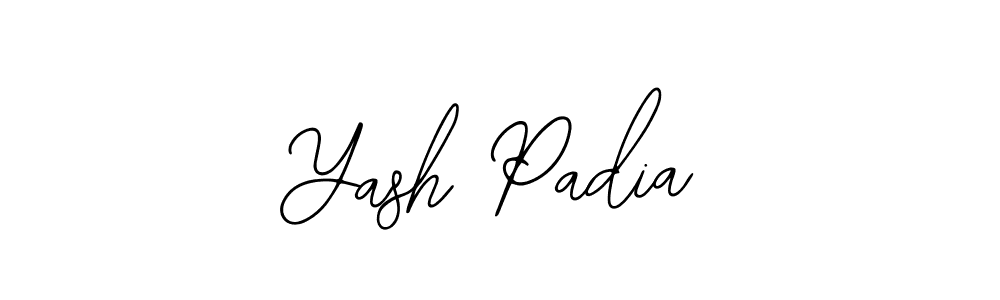 How to make Yash Padia name signature. Use Bearetta-2O07w style for creating short signs online. This is the latest handwritten sign. Yash Padia signature style 12 images and pictures png