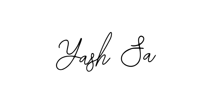 Use a signature maker to create a handwritten signature online. With this signature software, you can design (Bearetta-2O07w) your own signature for name Yash Sa. Yash Sa signature style 12 images and pictures png