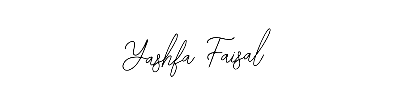 How to make Yashfa Faisal name signature. Use Bearetta-2O07w style for creating short signs online. This is the latest handwritten sign. Yashfa Faisal signature style 12 images and pictures png